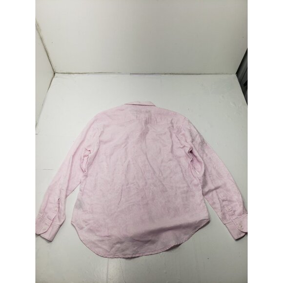 Robert Graham Mens Pink Linen Embroidered Long Sleeve Button Down Shirt Size XL - Picture 12 of 16